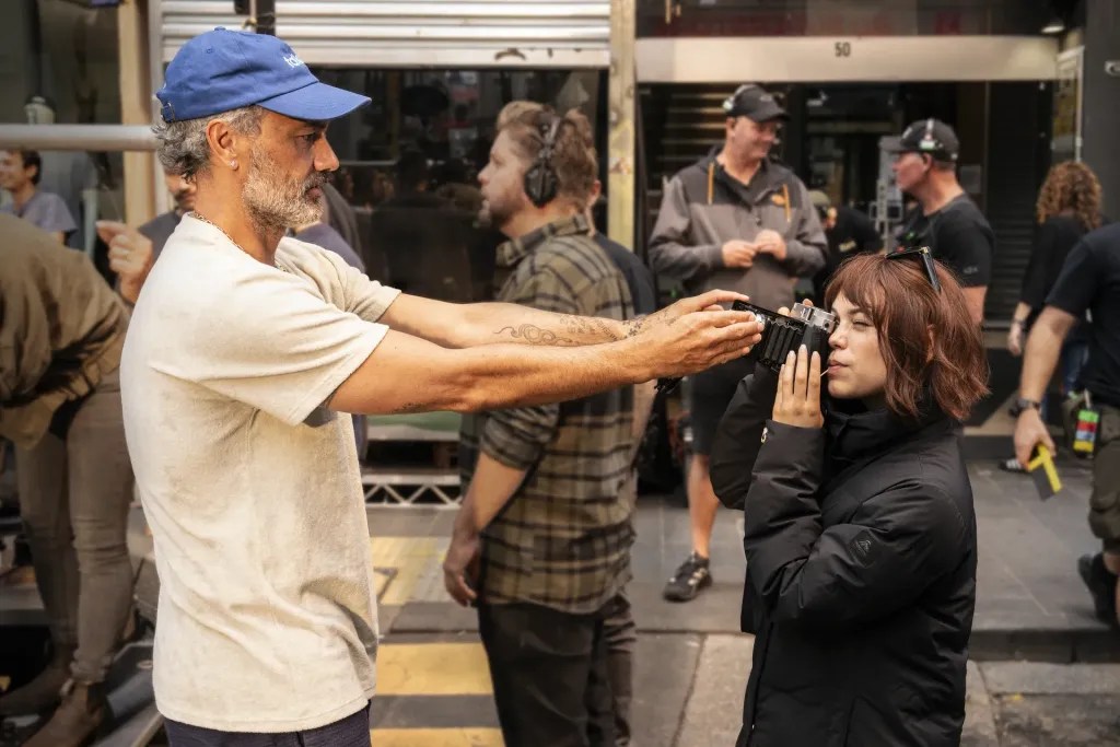 Taika Waititi and Jenna Ortega in Klara and the Sun (2026).