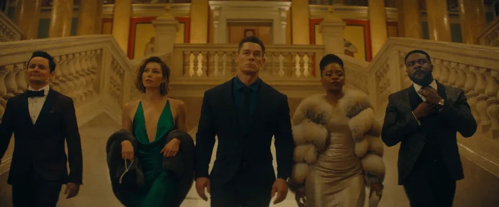Arturo Castro, Jessica Biel, John Cena, Teyonah Parris and Sam Richardson in Matchbox The Movie (2026).