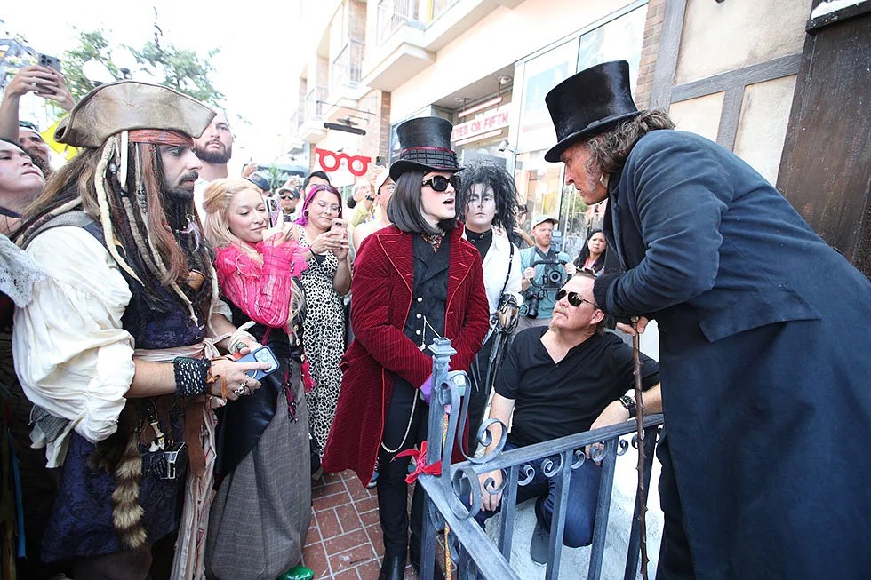 Johnny Depp attends the Paramount Pictures San Diego Comic-Con Ebenezer Office Activation at 235 Fifth Ave. on July 23, 2026, in San Diego, California.