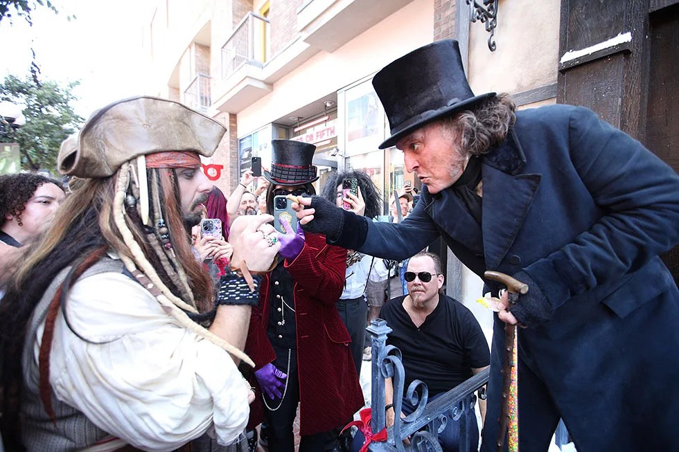 Johnny Depp attends the Paramount Pictures San Diego Comic-Con Ebenezer Office Activation at 235 Fifth Ave. on July 23, 2026, in San Diego, California.