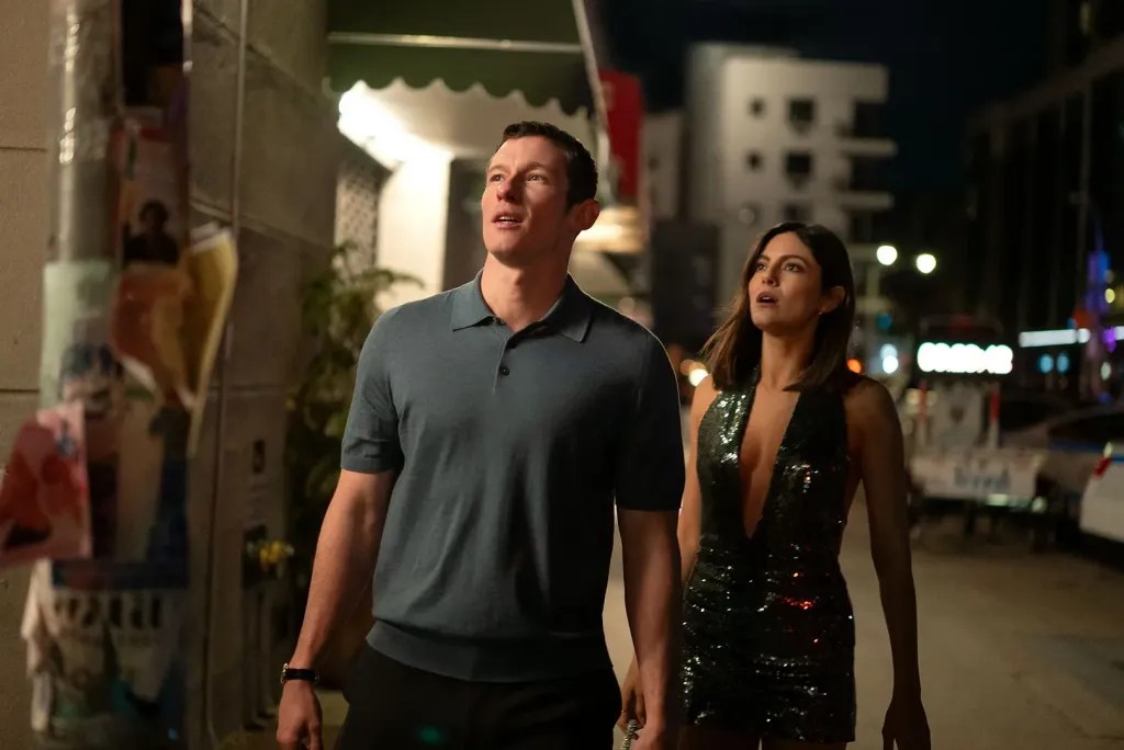 Callum Turner and Monica Barbaro in One Night Only (2026).