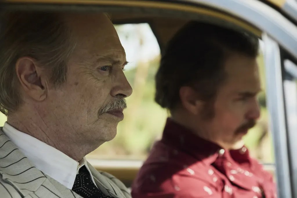 Steve Buscemi and Sam Rockwell in Wild Horse Nine (2026).