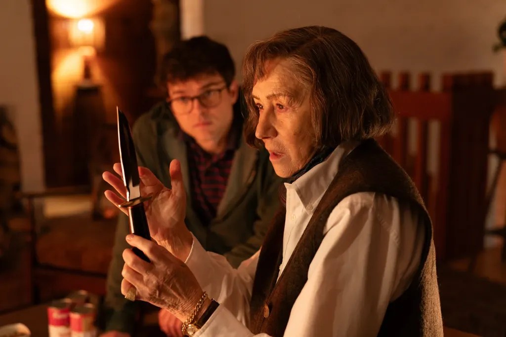 Alden Ehrenreich and Helen Mirren in A Talent For Murder (2026).