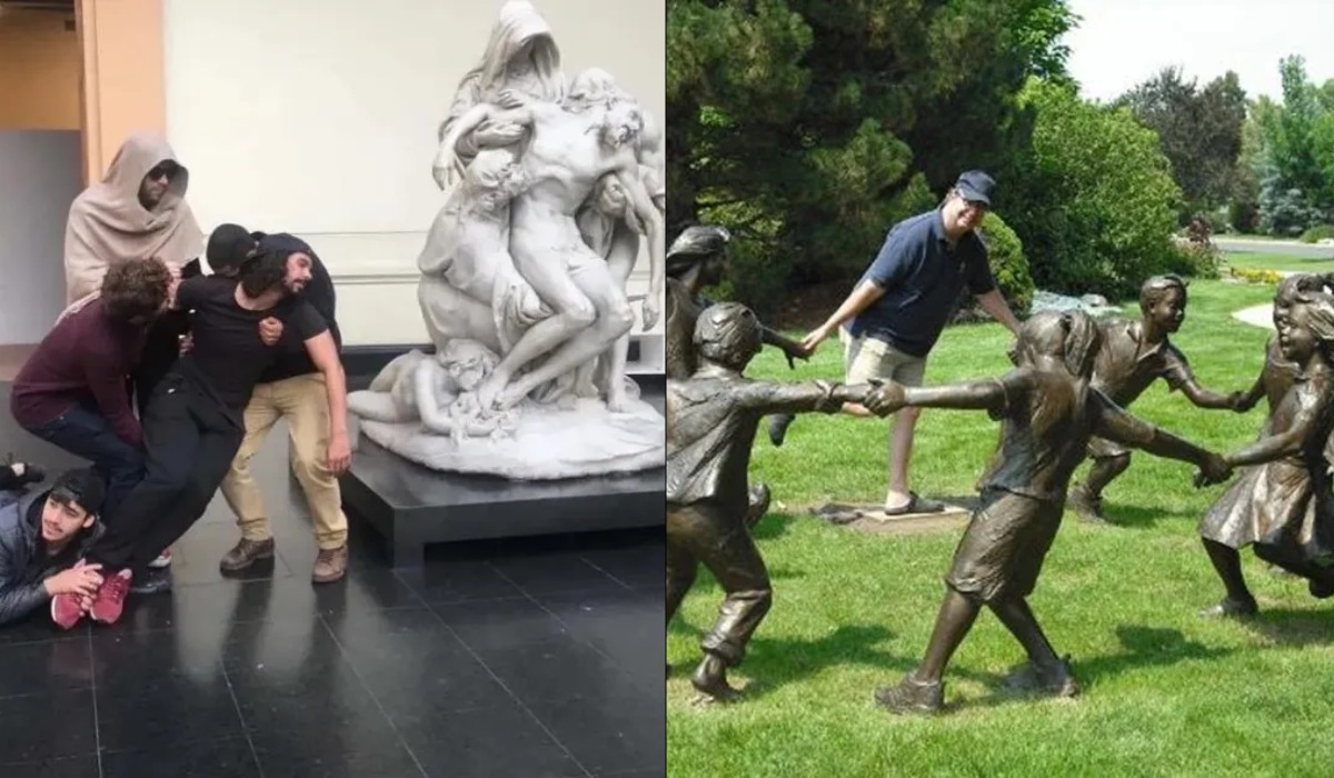 Playing With Statues (10 Photos)