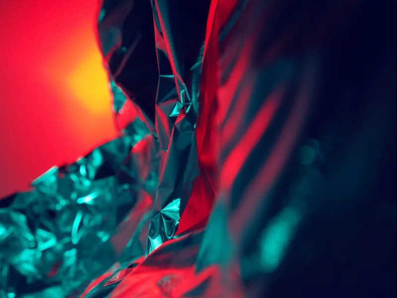 Creative image of shiny foil