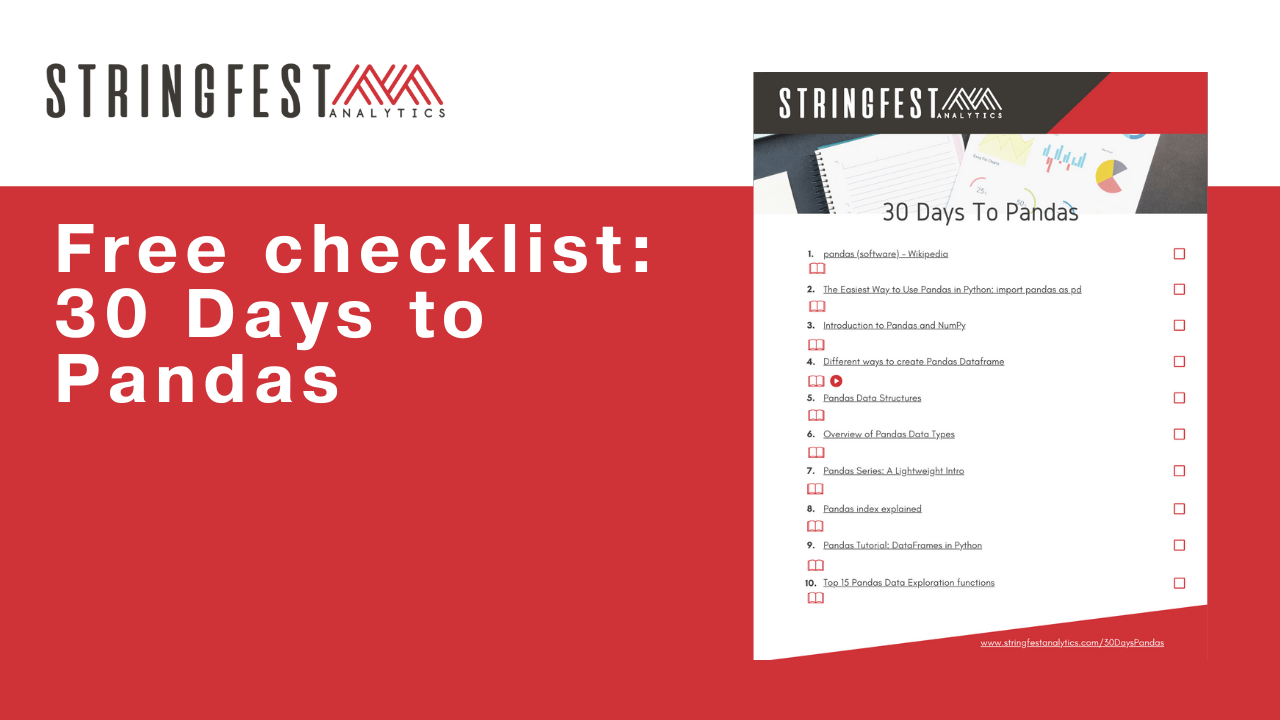 Free checklist: 30 days to Pandas