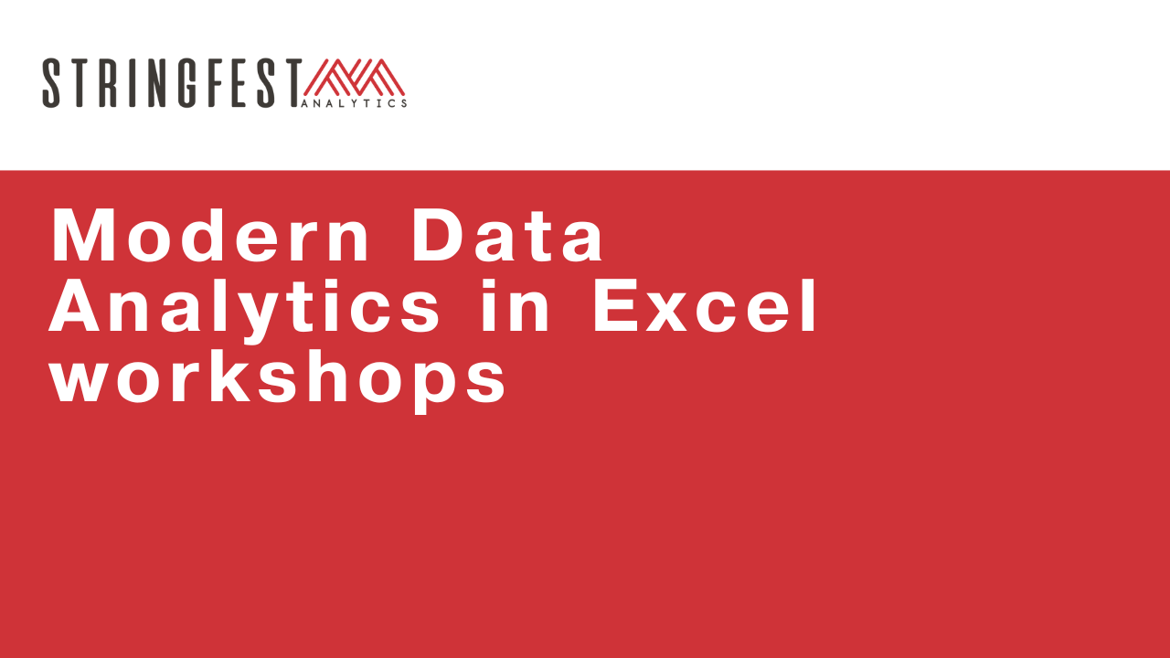 Modern data analytics in Excel workshops