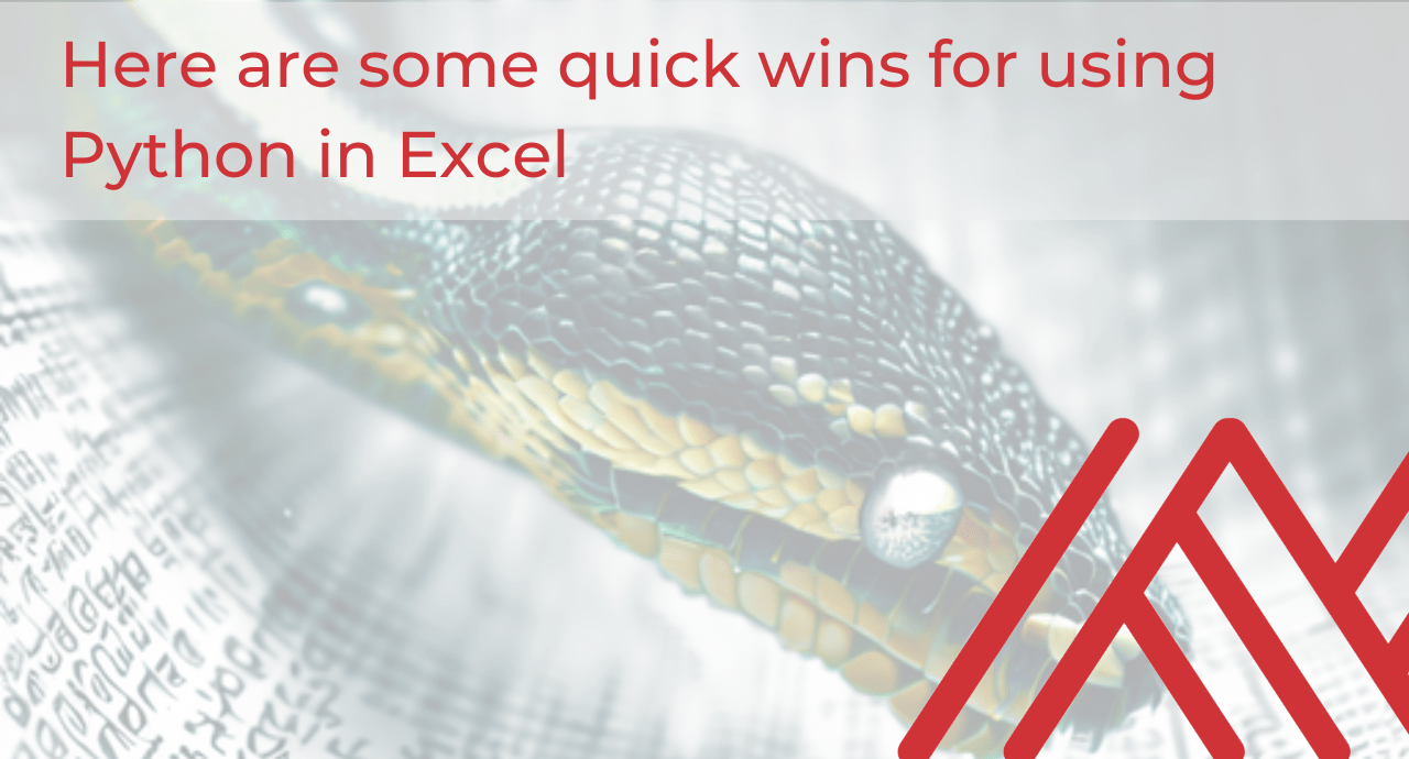 Quick wins Python in Excel cover