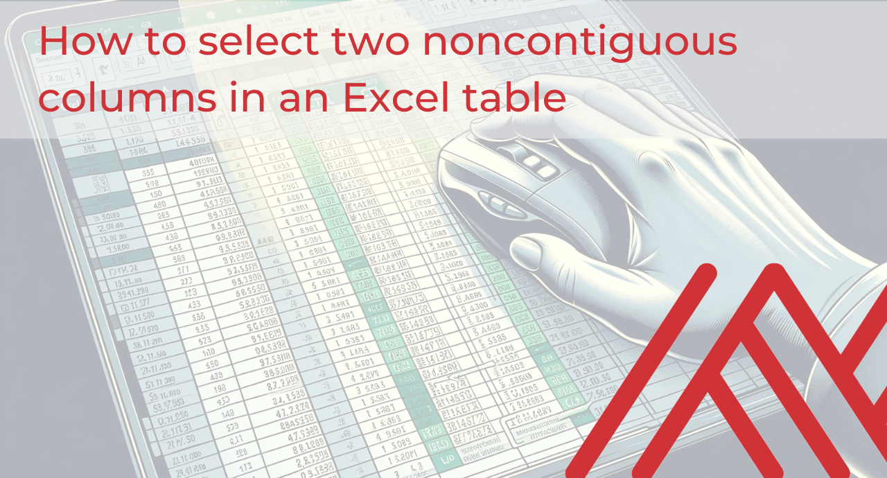 Select noncontiguous columns Excel table cover