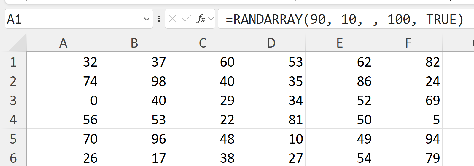 Randarray sales forecast example