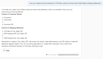 Example dataset generation 1