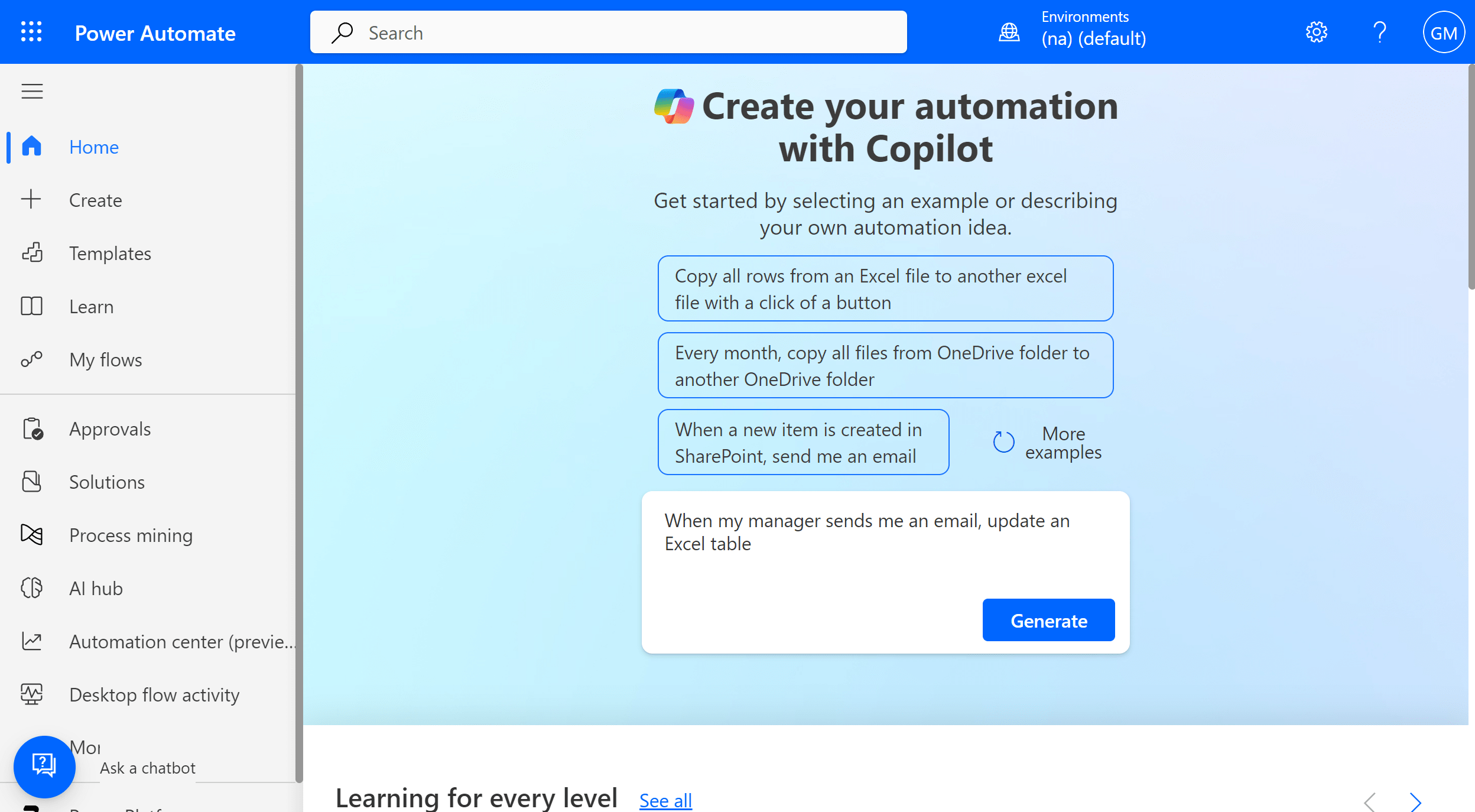 Generate a flow with Copilot