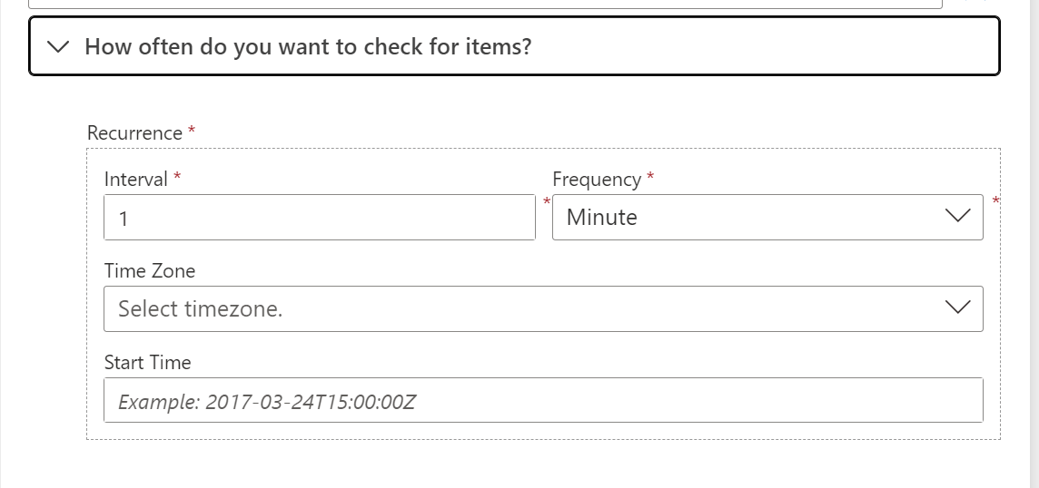 How often to check for items 