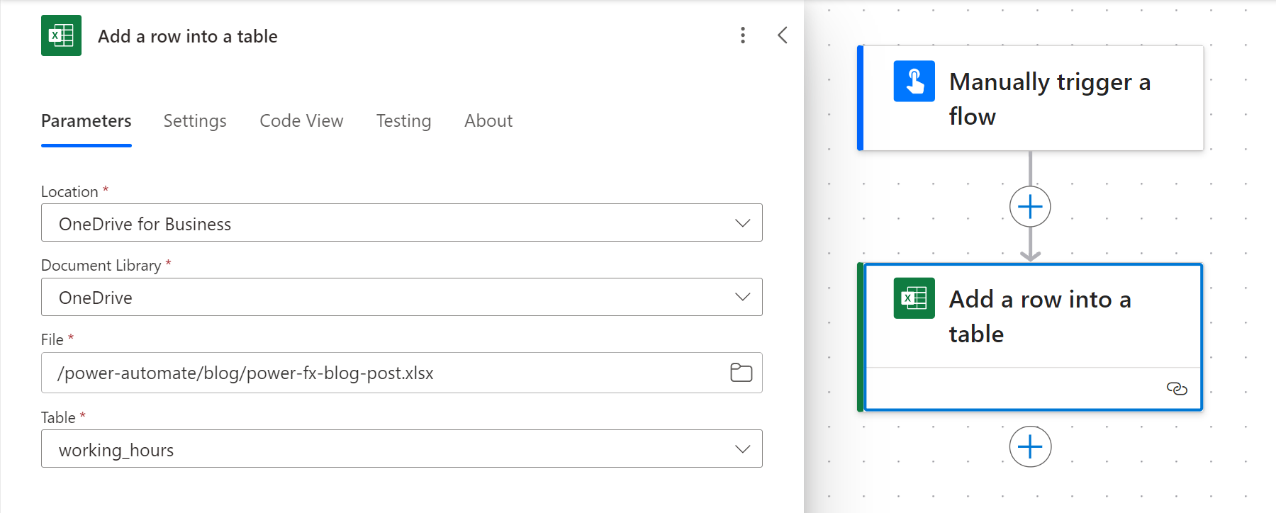 Set file location Power Automate