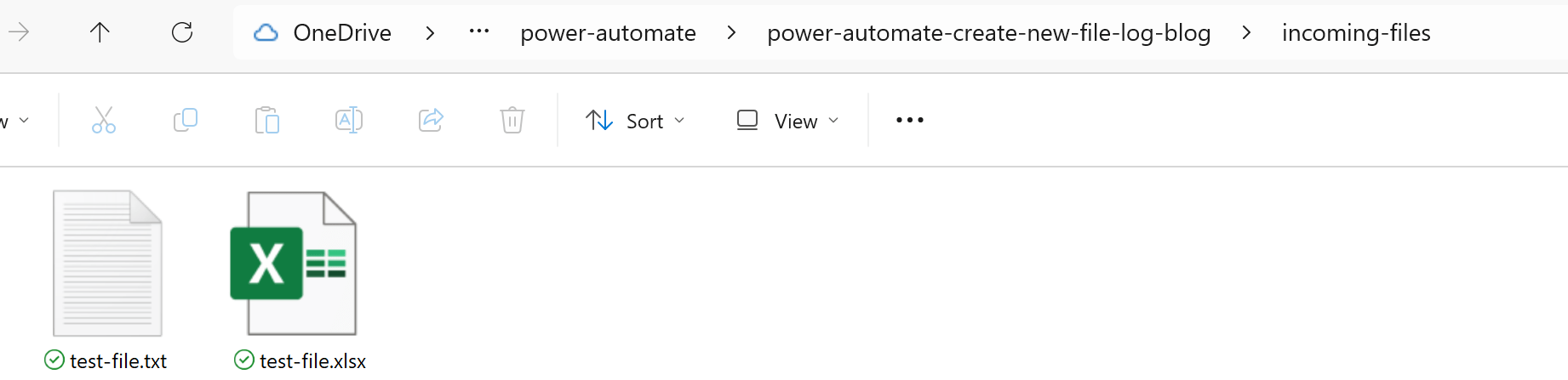 Upload test files to folder