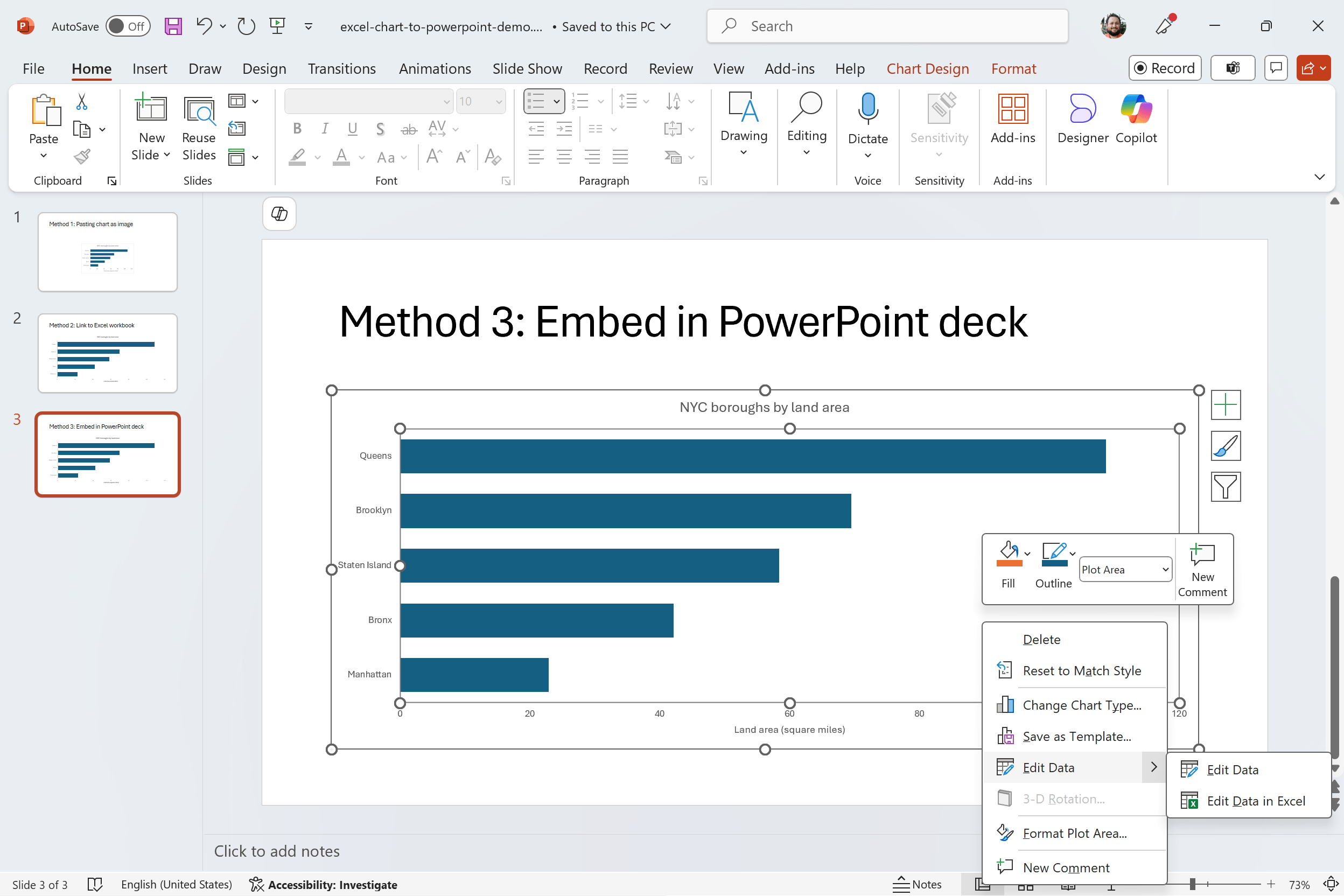 Edit data in embedded deck