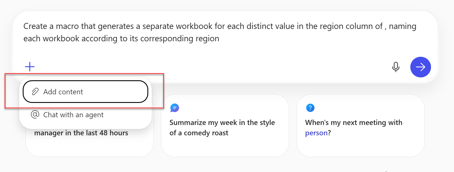 Add content 365 Copilot