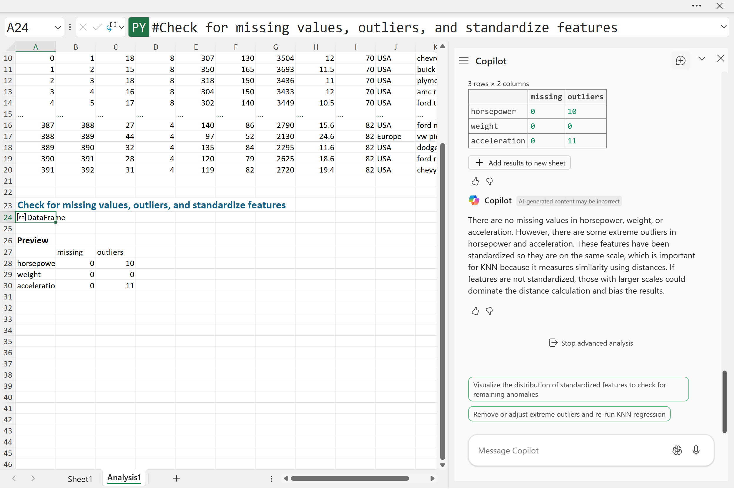 K-nearest neighbors data prep