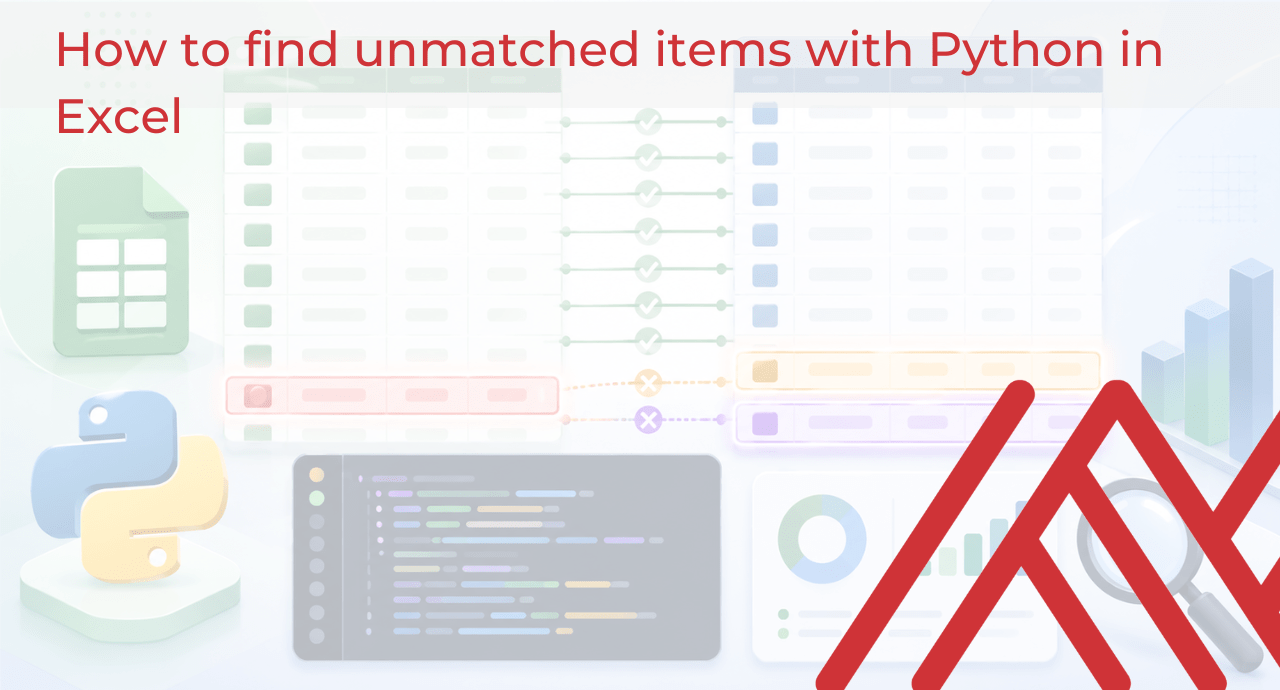 Python Excel unmatched items cover