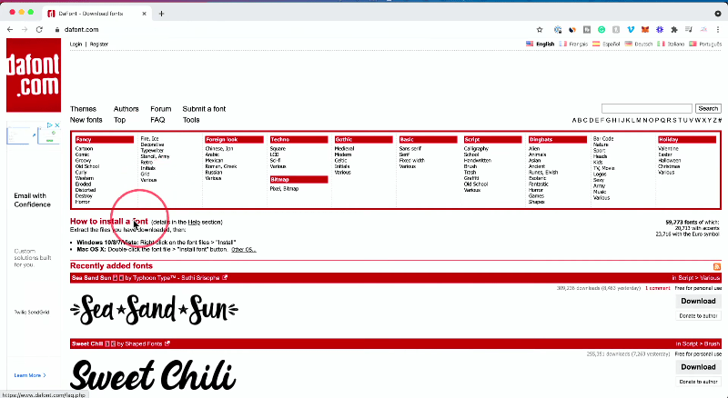 Download fonts
