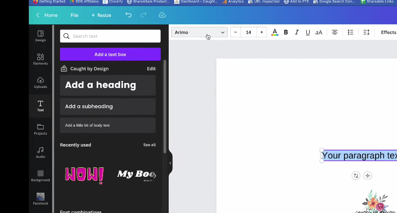 Add text box on Canva