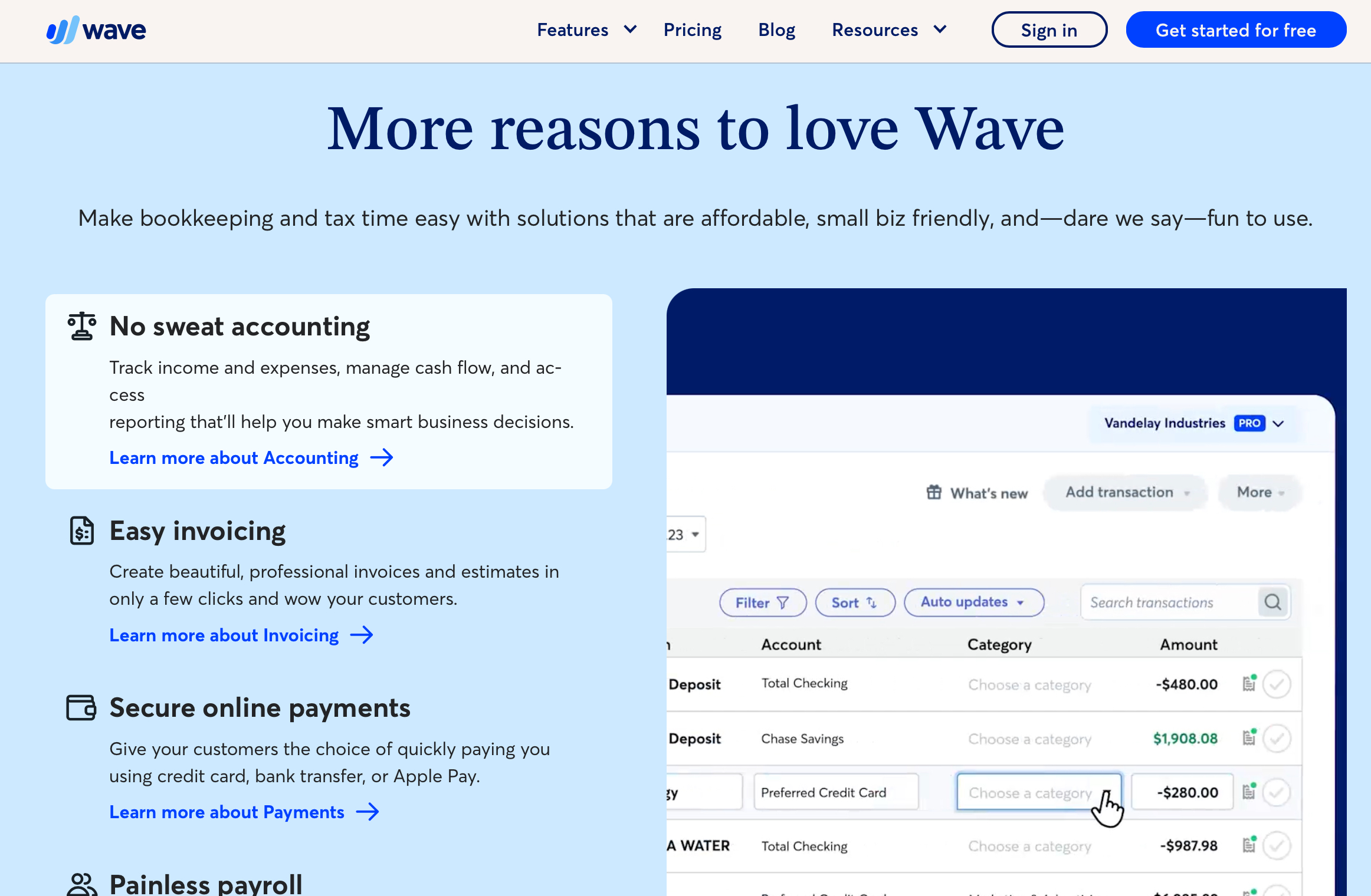 Wave homepage