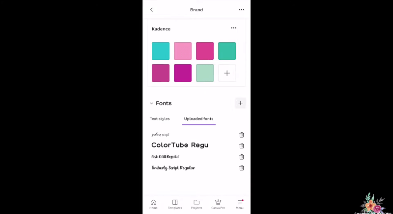 Upload fonts file on Canva