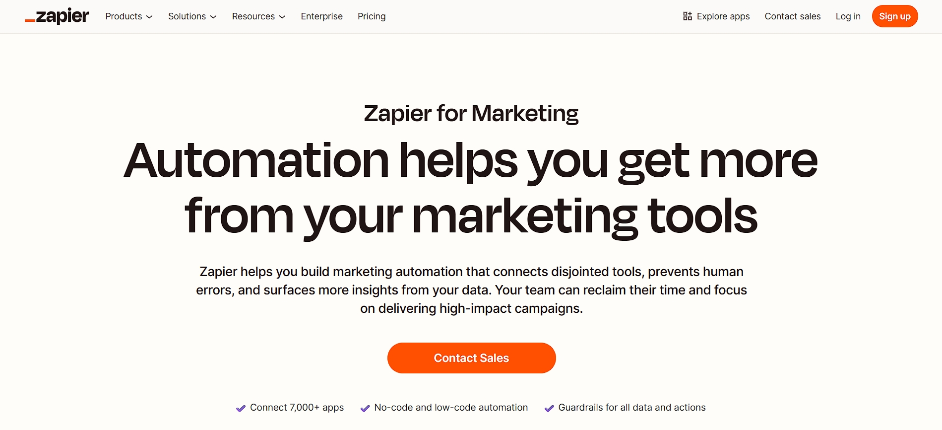 Zapier homepage