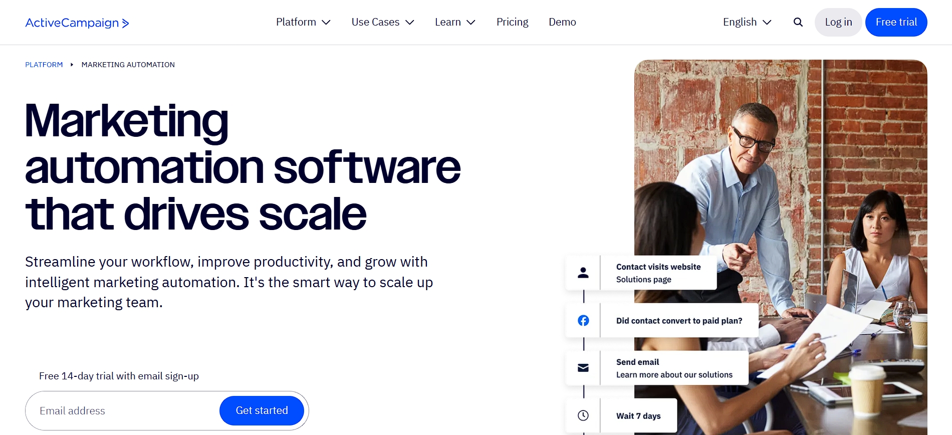 ActiveCampaign homepage