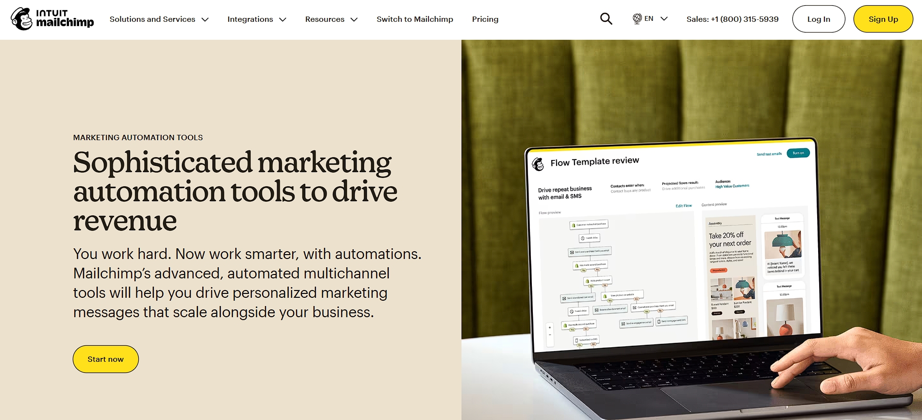 Mailchimp homepage