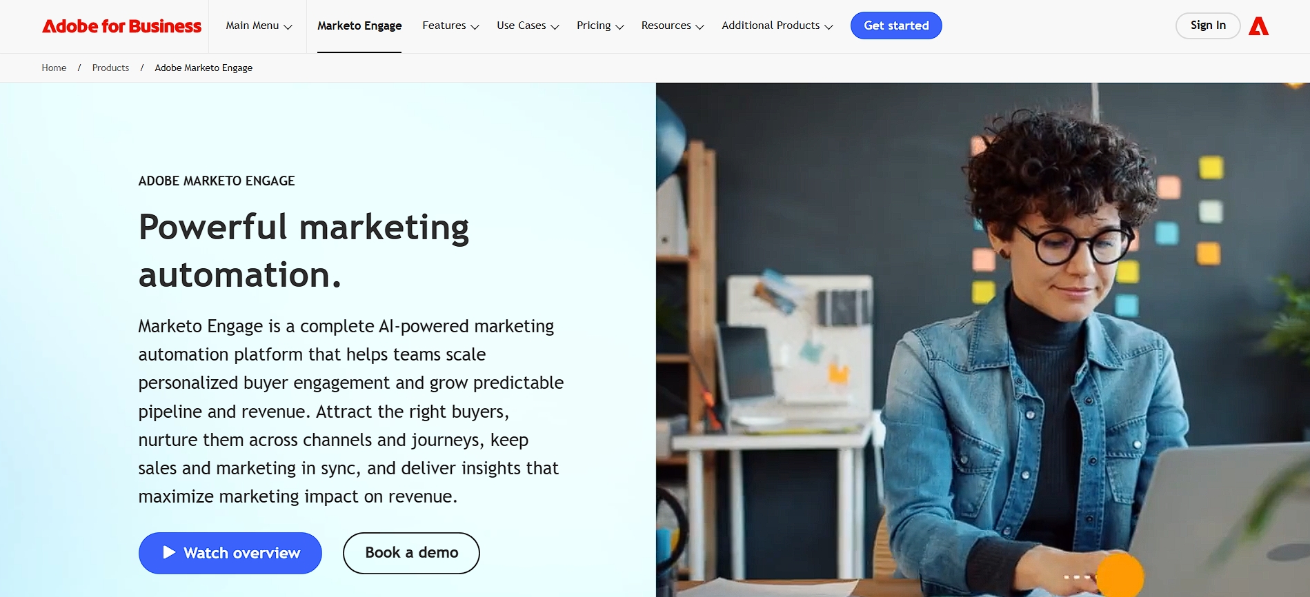 Adobe Market Engage homepage