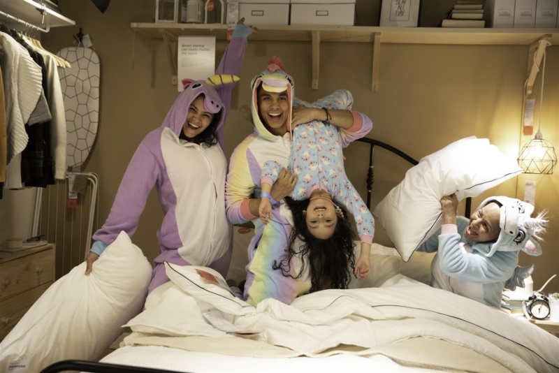 IKEA sleepover event with playful customers