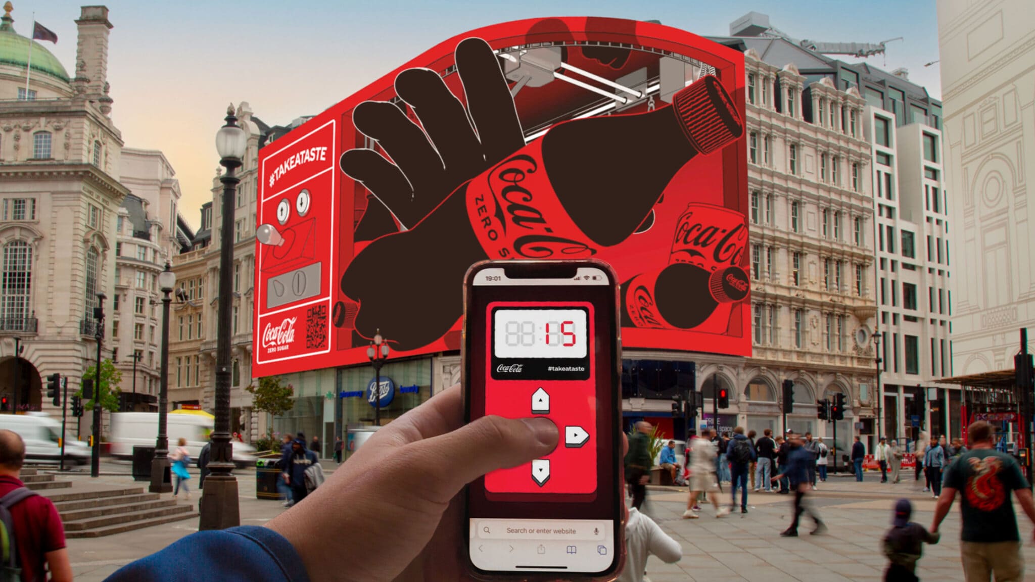Coca-Cola AR activation interactive screen display