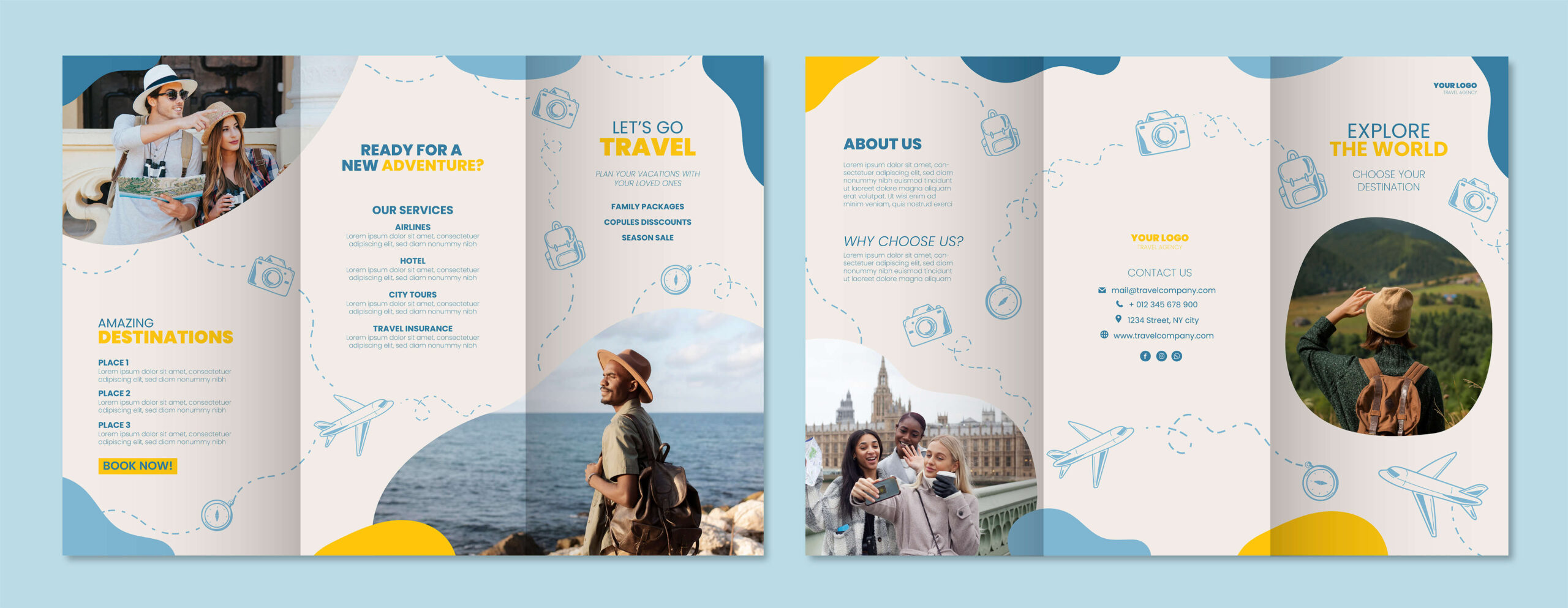 A brochure with a balanced layout