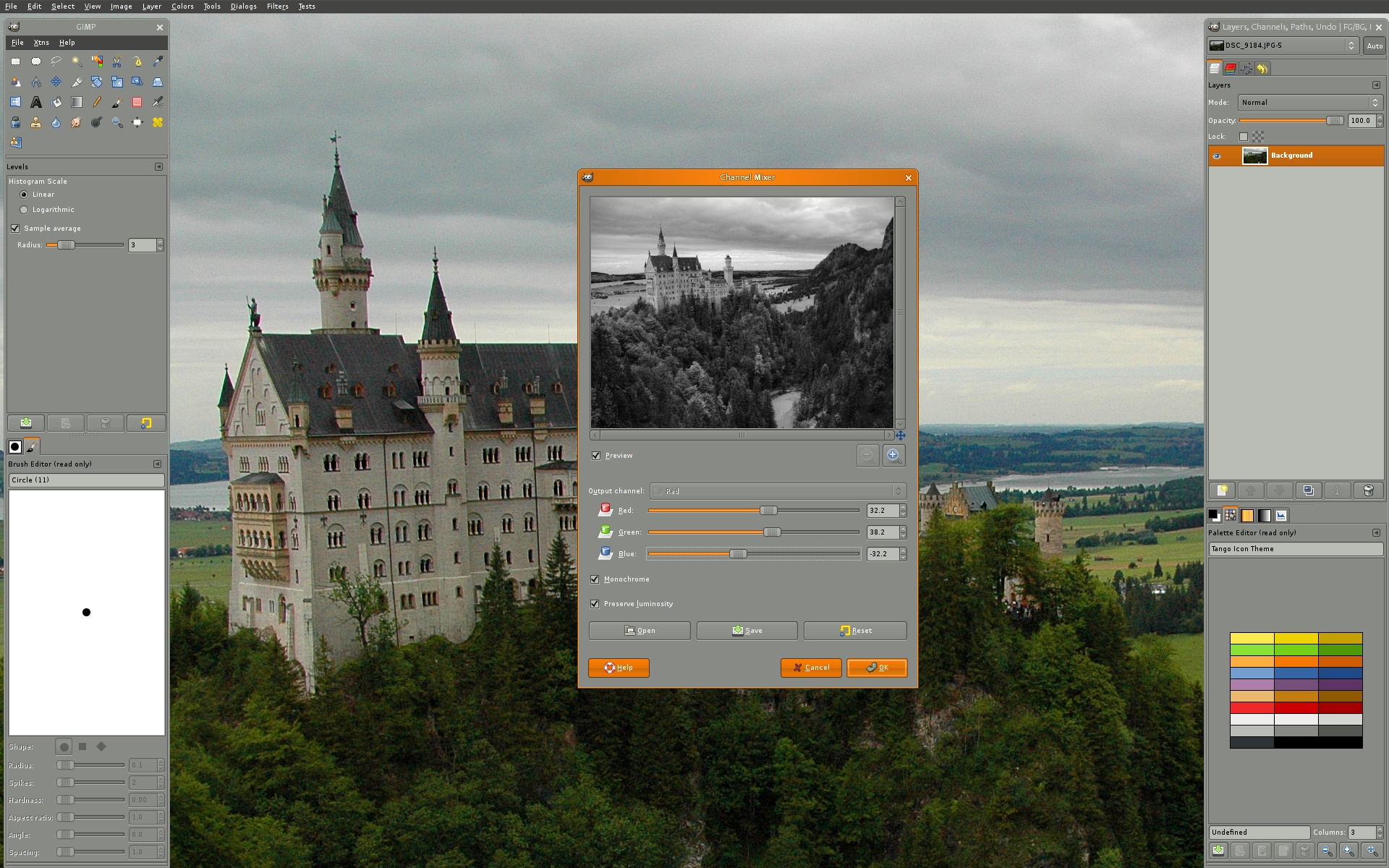 GIMP interface