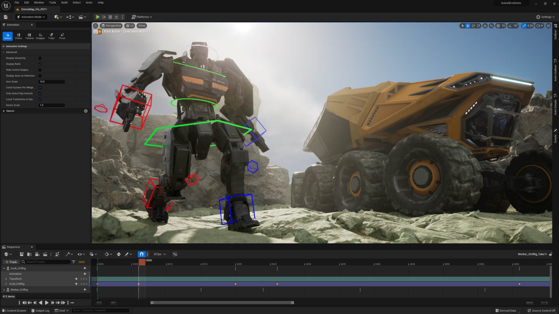 Unreal Engine interface