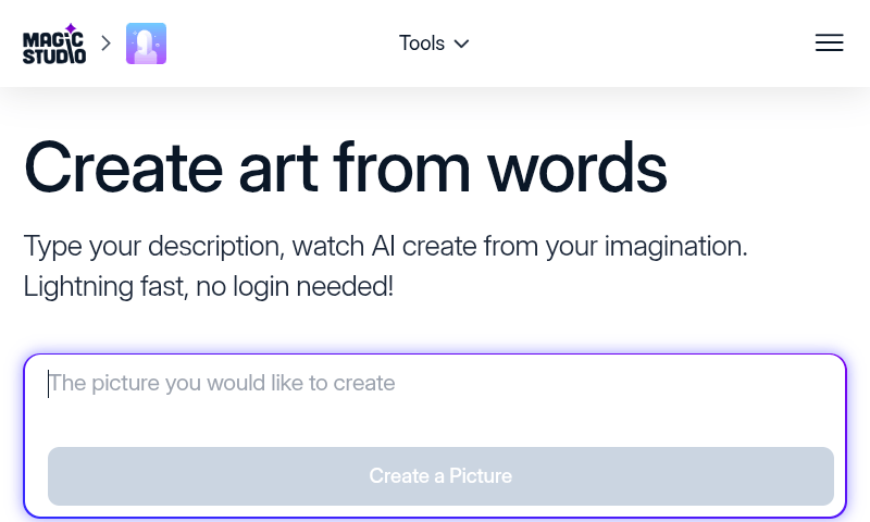 Magic Studio Homepage 