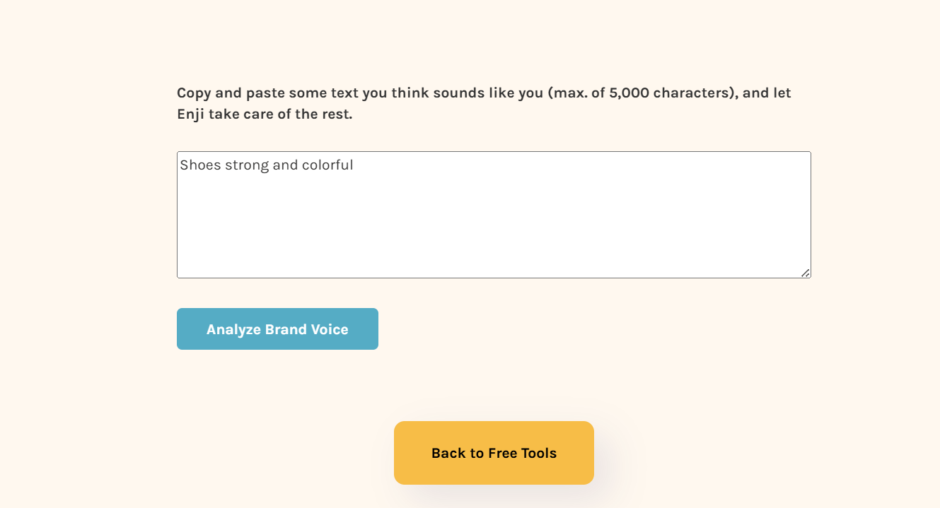 Enji’s brand voice analysis tool