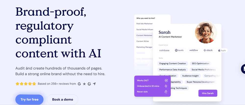Hire Sarah, AI Content Marketer