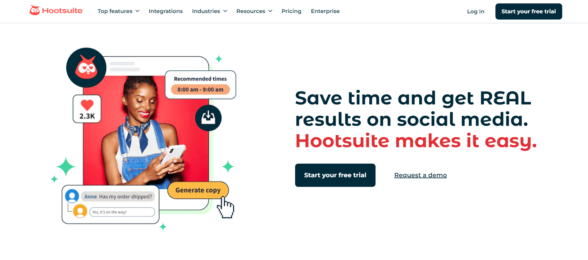 Hootsuite social media management platform dashboard interface