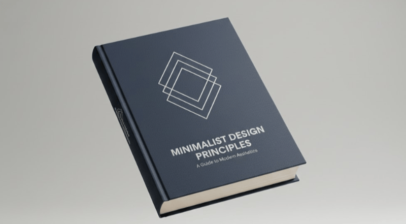 AI-generated image of a book with a minimalist cover design 