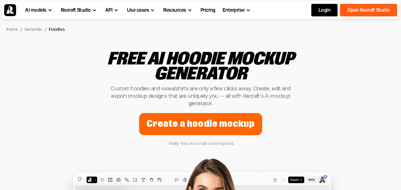 Recraft AI Hoodie Mockups