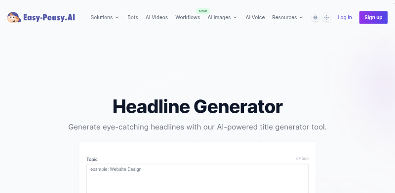 Easy-Peasy.ai Homepage