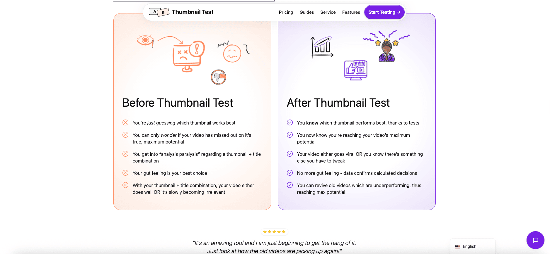 ThumbnailTest AI screen highlighting emotional impact analysis