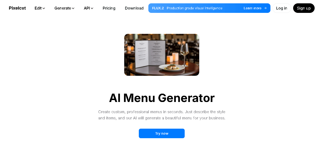Pixelcut Menu Generator