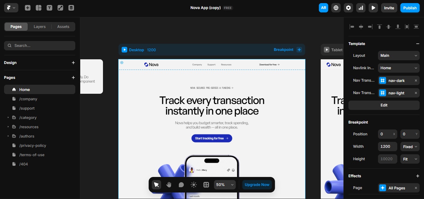 Framer AI interface 