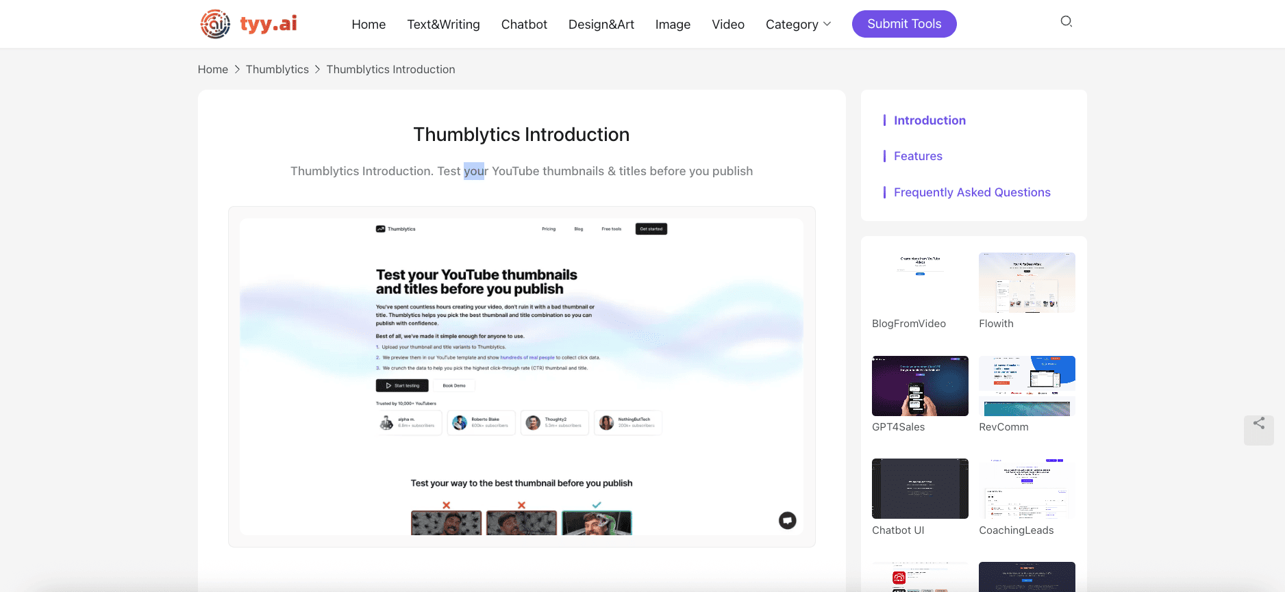 Thumblytics Pro analytics view showing regional thumbnail performance