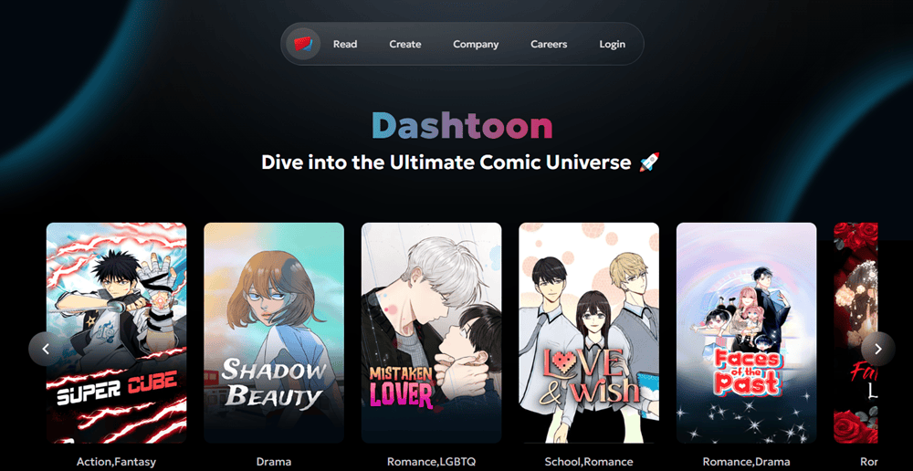 Dashtoon webpage