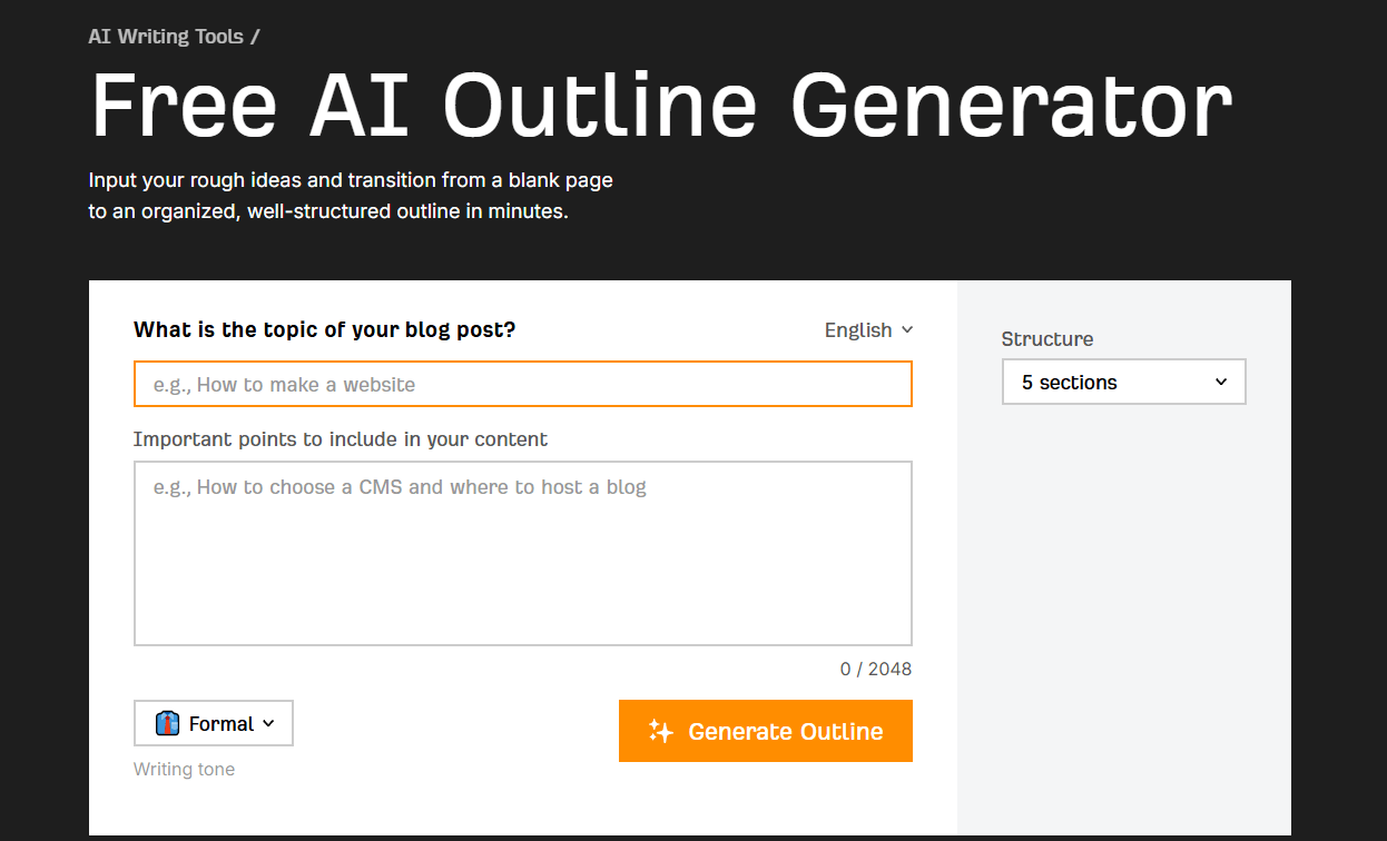 Ahrefs’ AI outline generator
