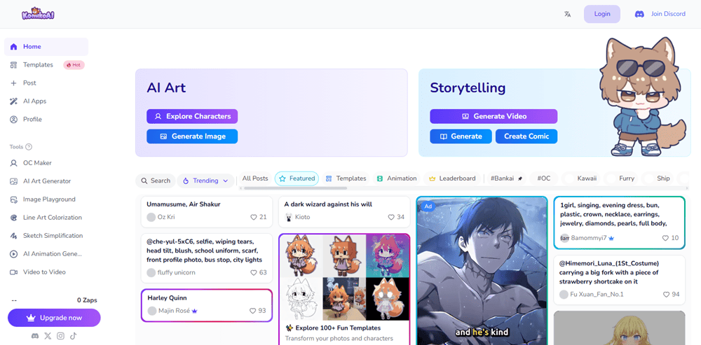 Komiko homepage